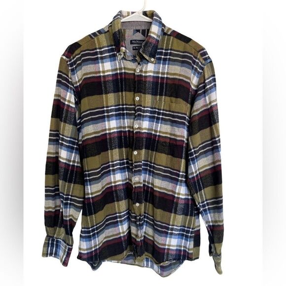 McNeal Green Blue Flannel Two Ply Men's Size Large - Picture 1 of 8